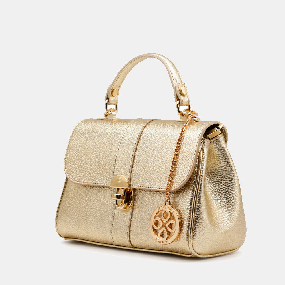 Borsa a Mano VIAVERDI in Pelle Oro Made in Italy linea Montalcino