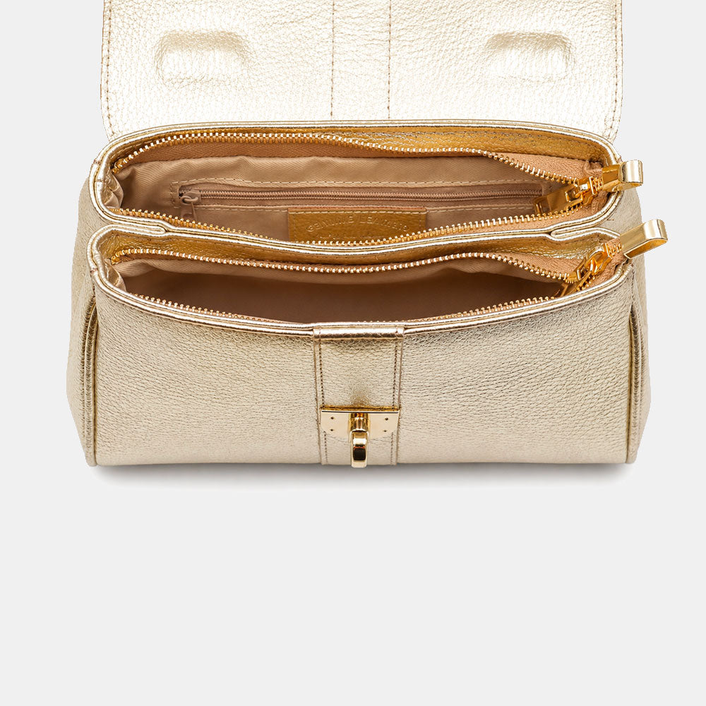 Borsa a Mano VIAVERDI in Pelle Oro Made in Italy linea Montalcino
