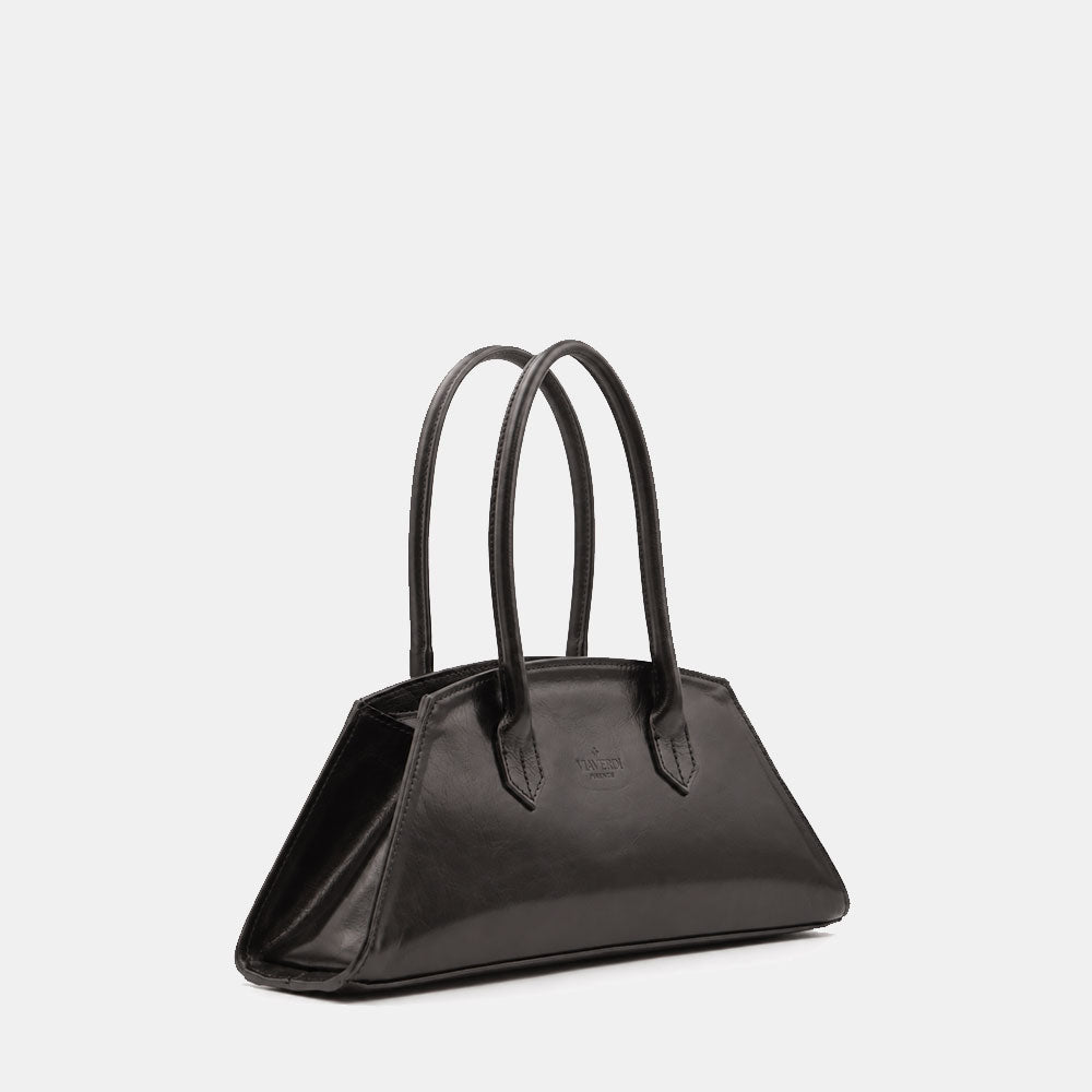 Borsa Donna a Spalla VIAVERDI in Pelle Nera Made in Italy linea Firenze