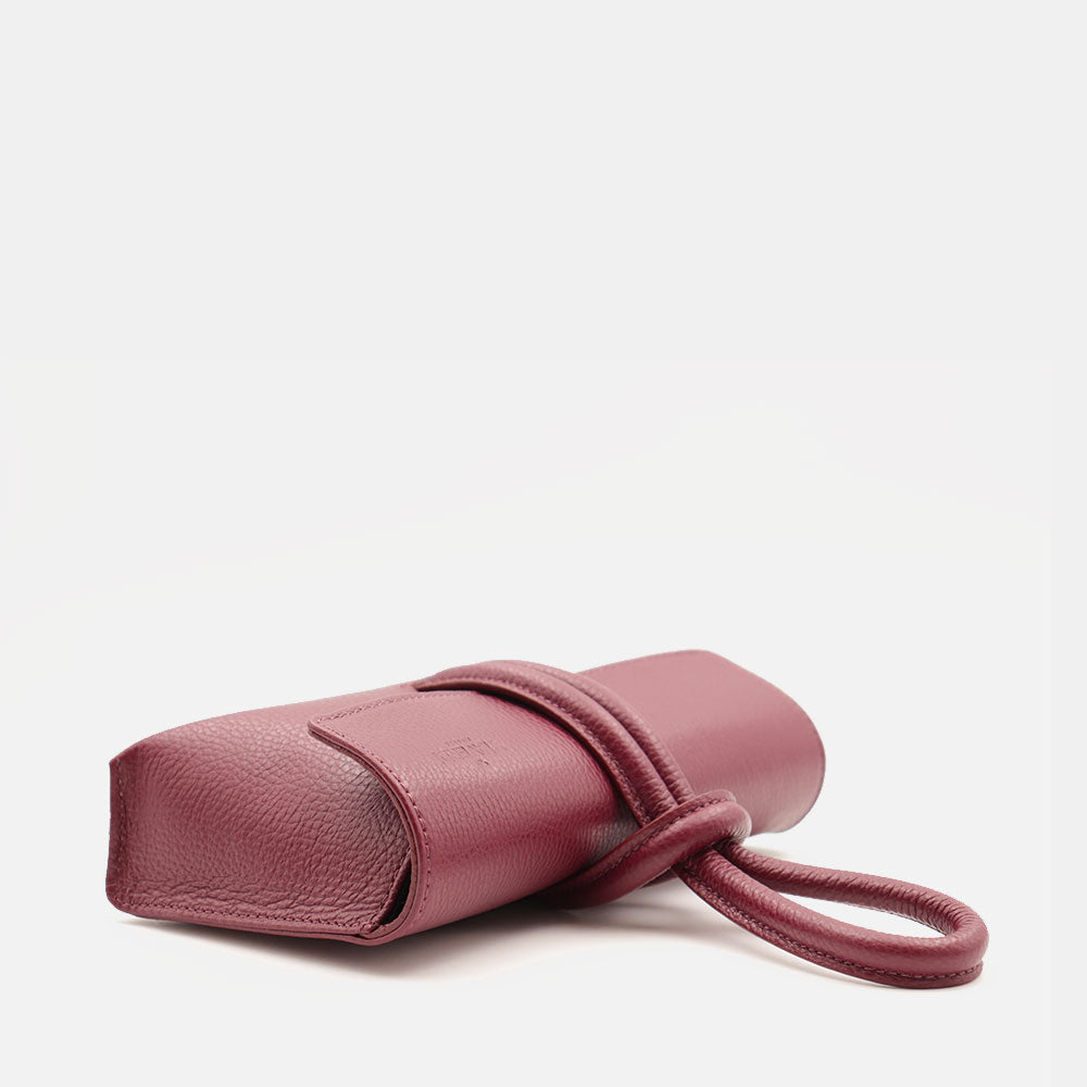 Borsa Clutch a Mano con Tracolla VIAVERDI in Pelle Bordeaux Made in Italy linea Castiglione