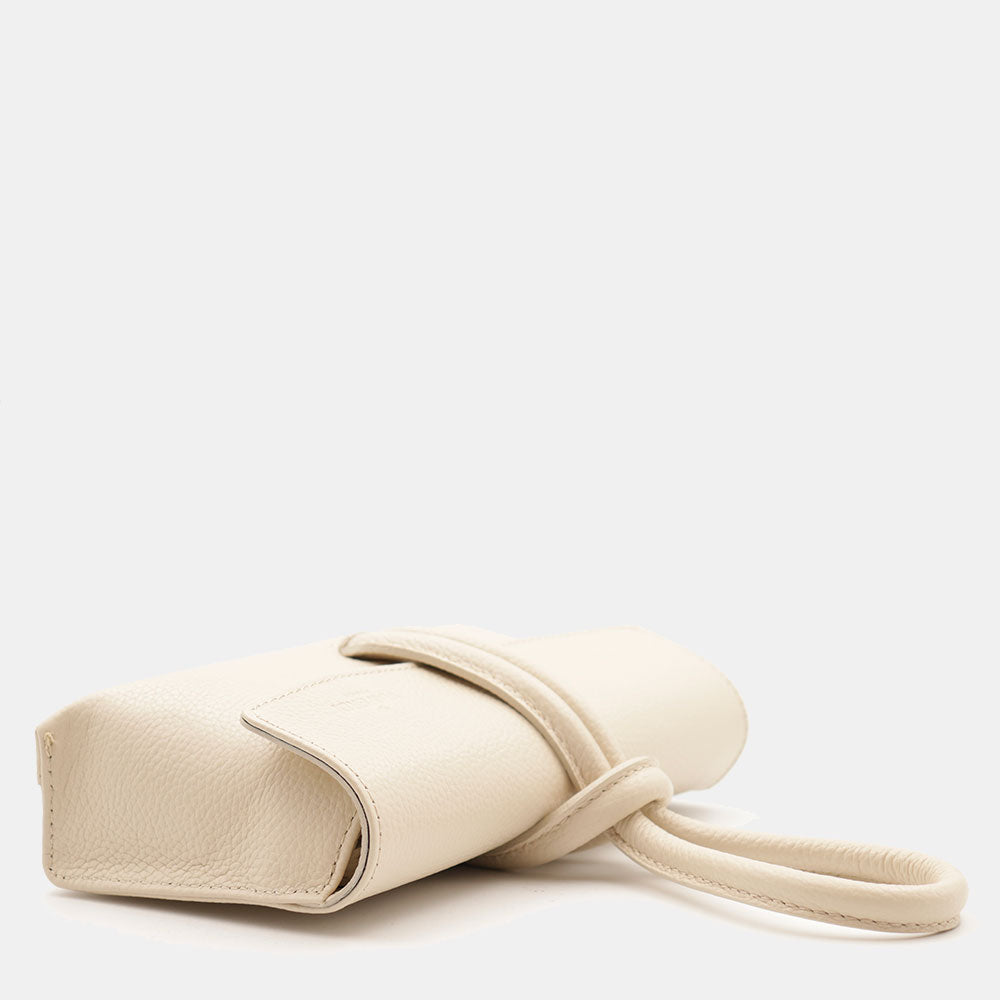 Borsa Clutch a Mano con Tracolla VIAVERDI in Pelle Avorio Made in Italy linea Castiglione