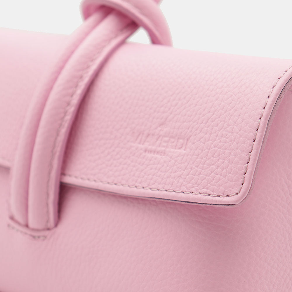 VIAVERDI Clutch Handbag with Shoulder Strap in Pink Leather Made in Italy – Castiglione Collection