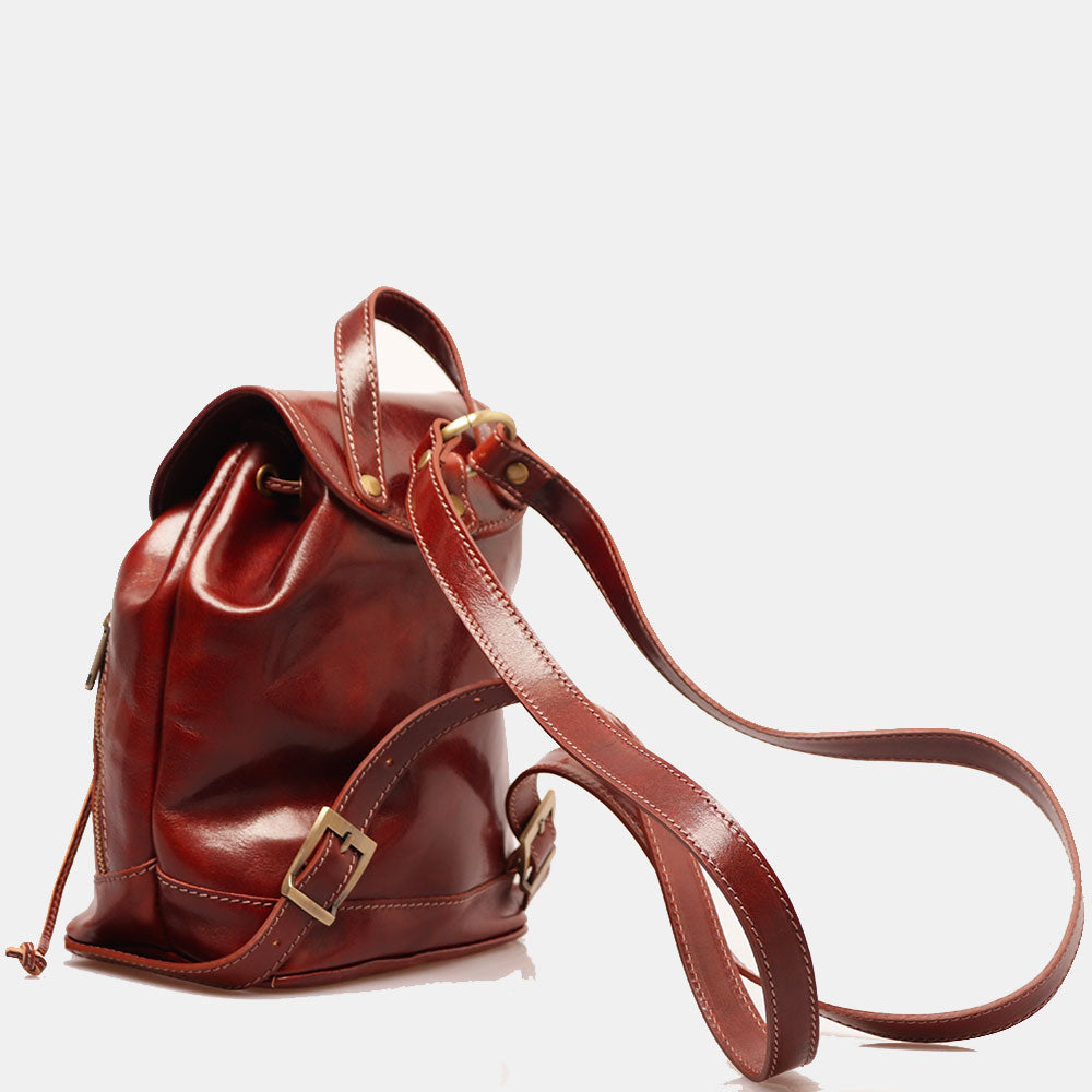 Zaino da Donna in Pelle Marrone VIAVERDI Made in Italy linea Firenze