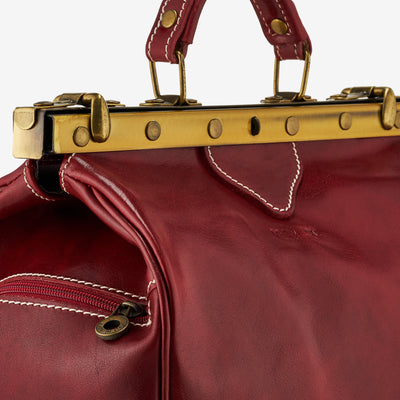 VIAVERDI Medium Brown Leather Doctor Bag Made in Italy