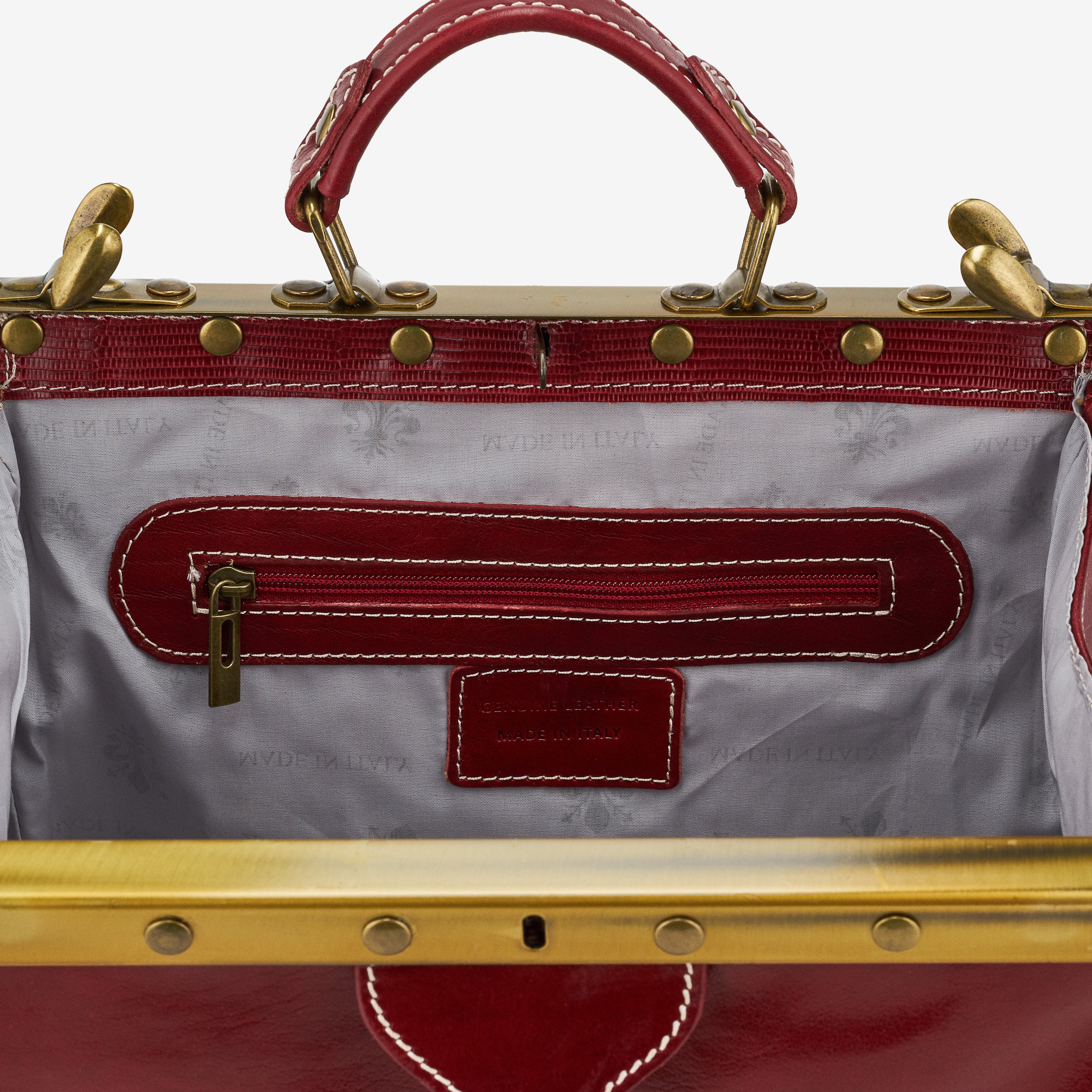 Borsa Medico Media in Pelle Rossa VIAVERDI Made in Italy