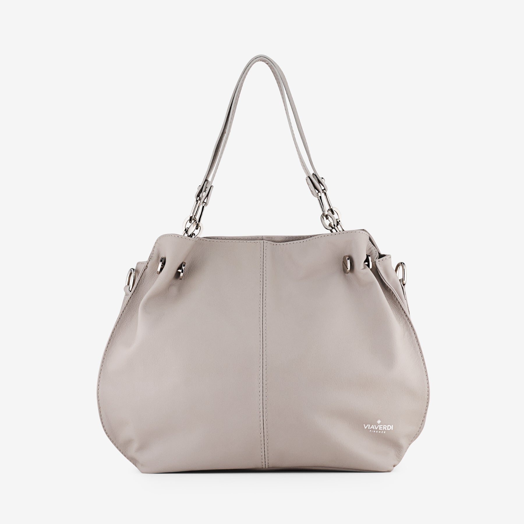 Bolso de Hobo de Piel Negra VIAVERDI Made in Italy