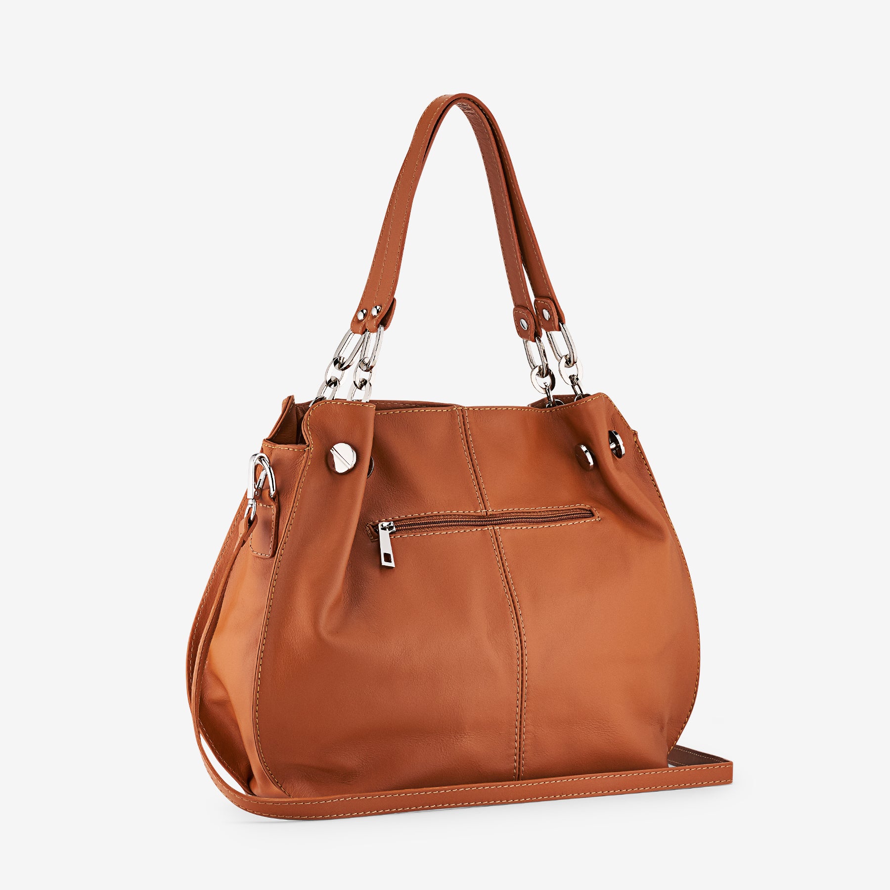 Bolso de Hobo de Piel Negra VIAVERDI Made in Italy