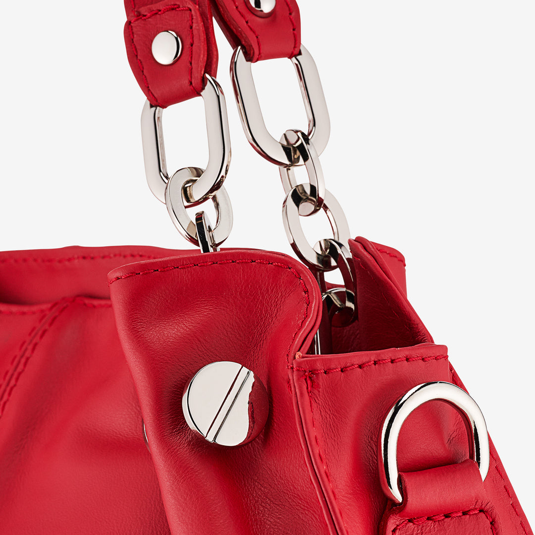 VIAVERDI Black Leather Hobo Bag Made in Italy