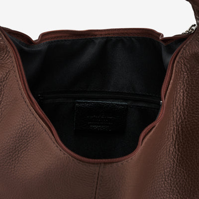 VIAVERDI Black Leather Hobo Bag Made in Italy