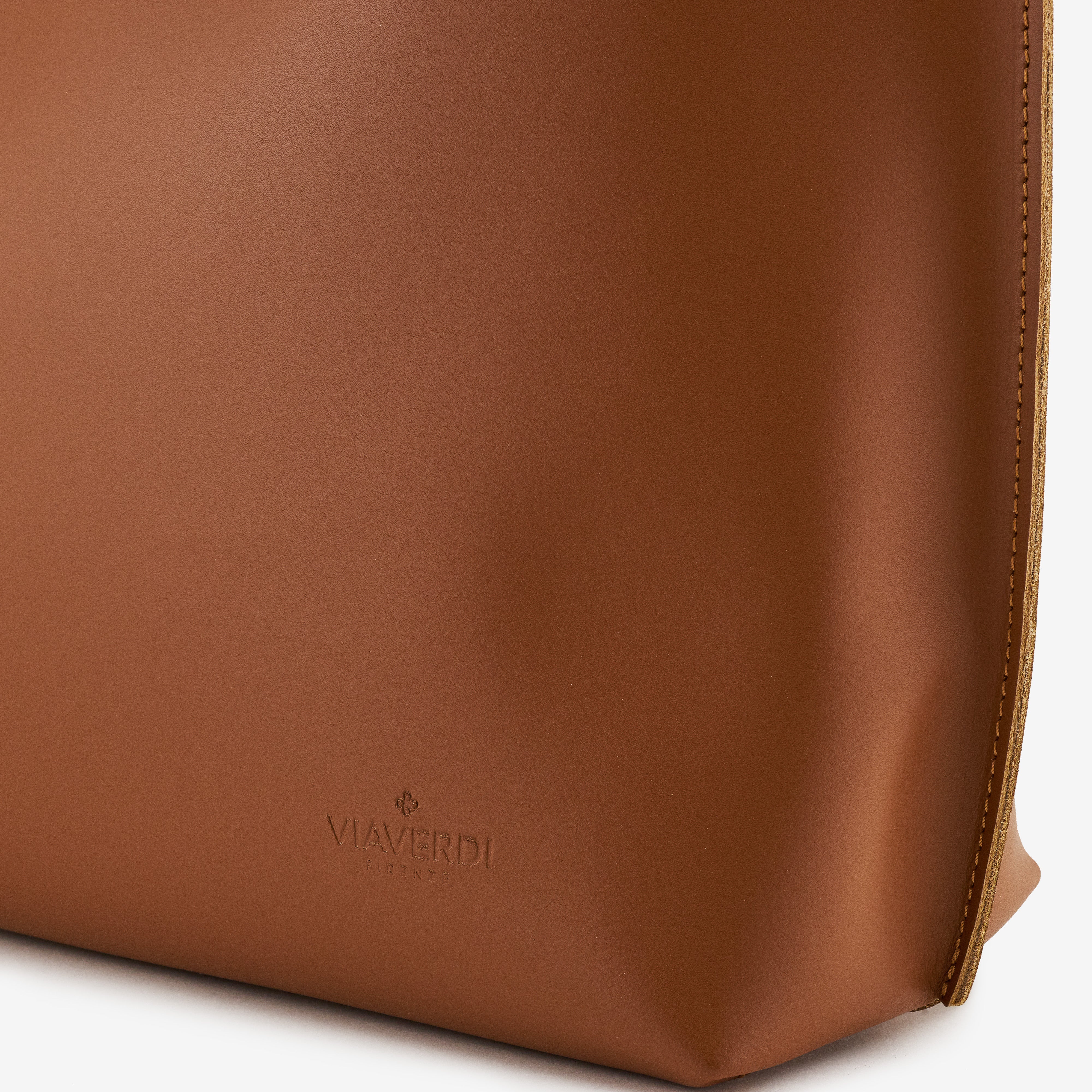 Borsa a Mano in Pelle Marrone VIAVERDI Made in Italy