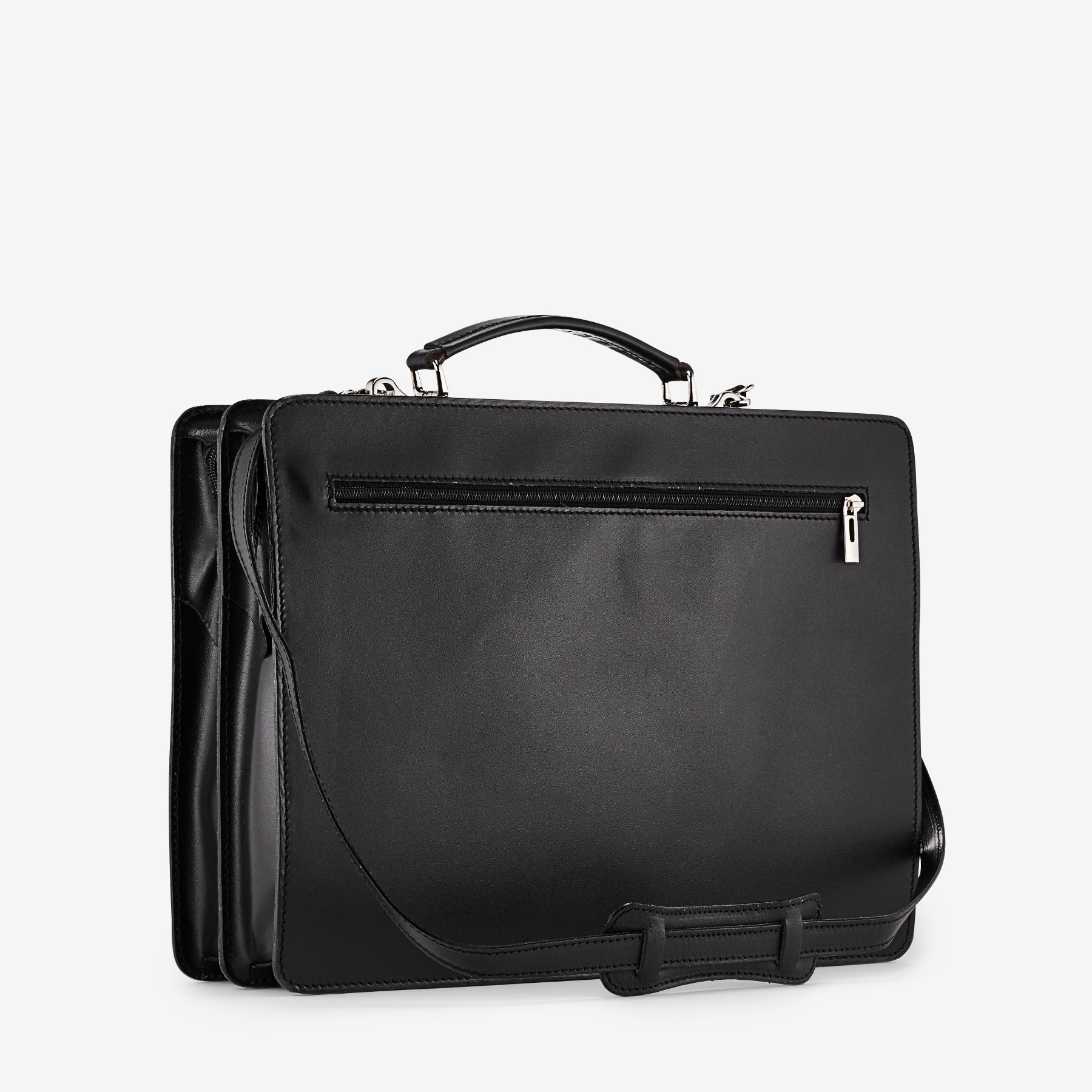 Borsa da Lavoro in Pelle Nera VIAVERDI Made in Italy - Porta Ombrelli e Pc 15.6
