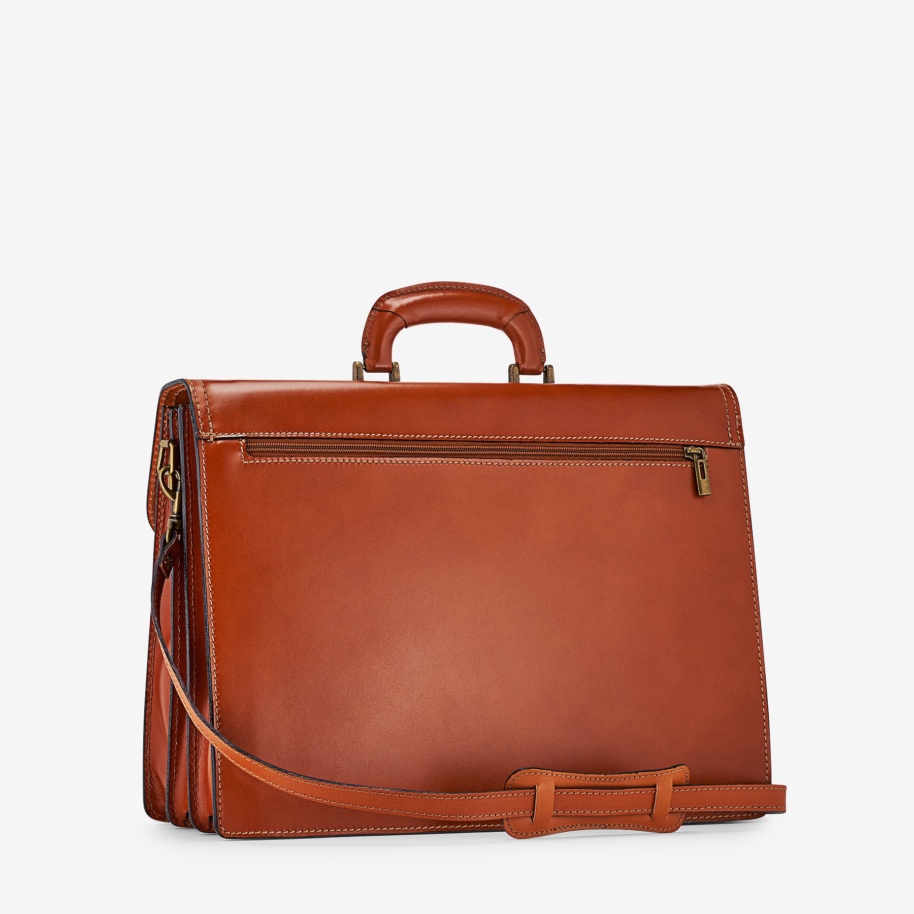 Cartella in Pelle Color Cuoio VIAVERDI Made in Italy - 3 Soffietti Pc 15.6