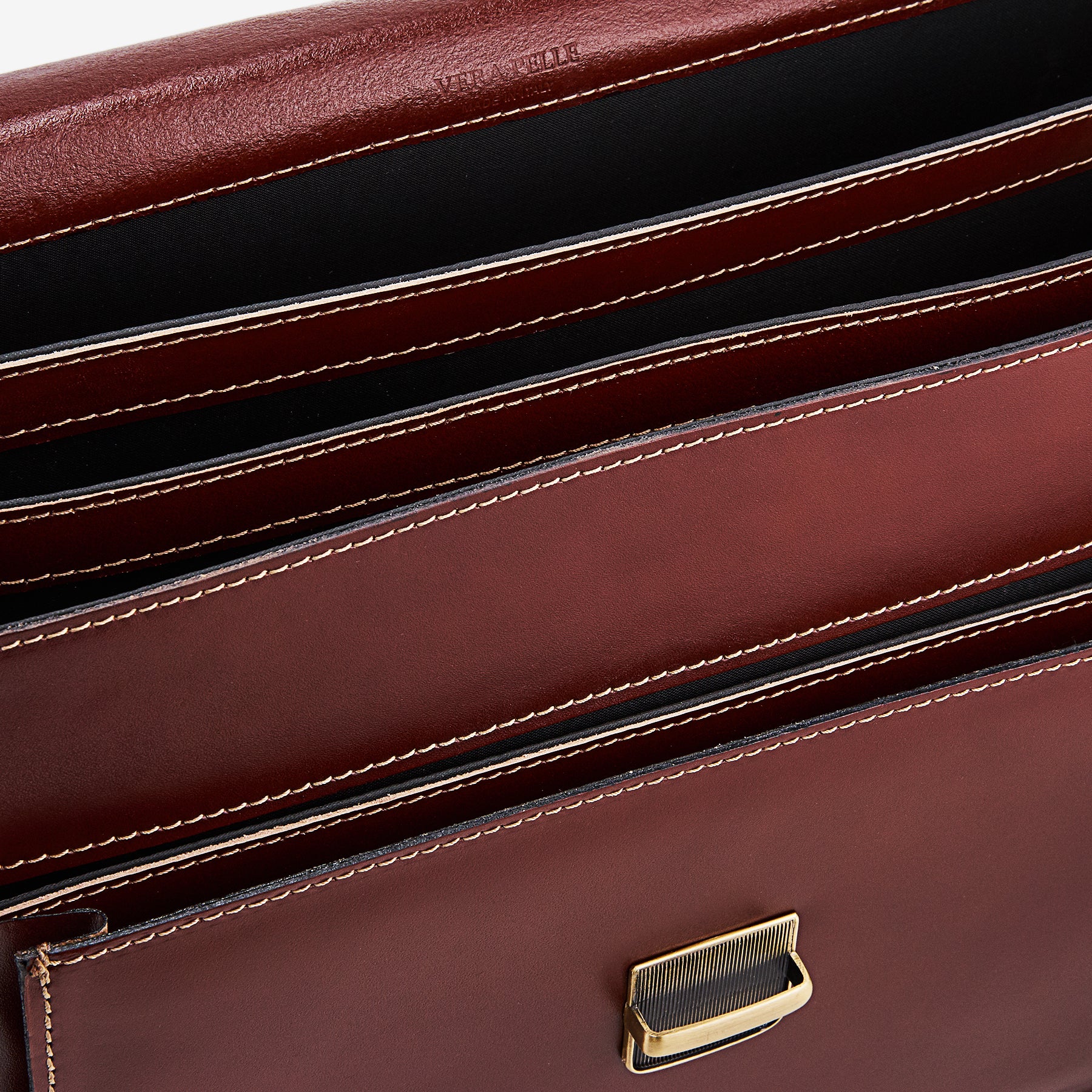 Cartella in Pelle Marrone VIAVERDI Made in Italy - 3 Soffietti Pc 15.6