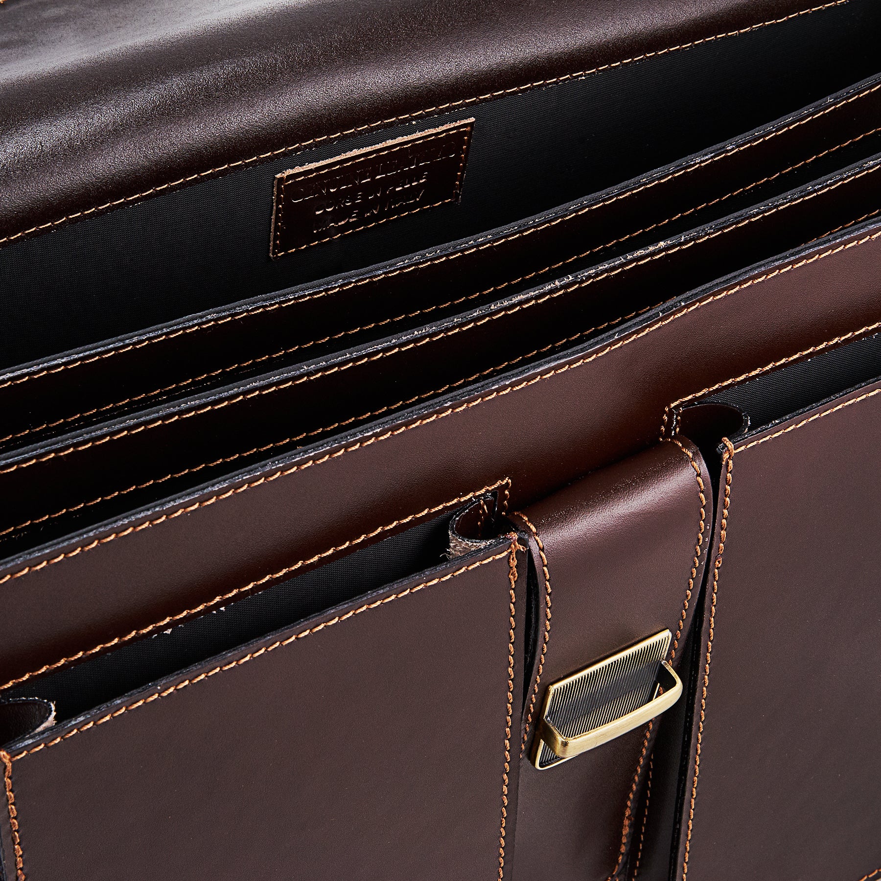 Cartella in Pelle Testa di Moro VIAVERDI Made in Italy - 3 Soffietti Pc 15.6