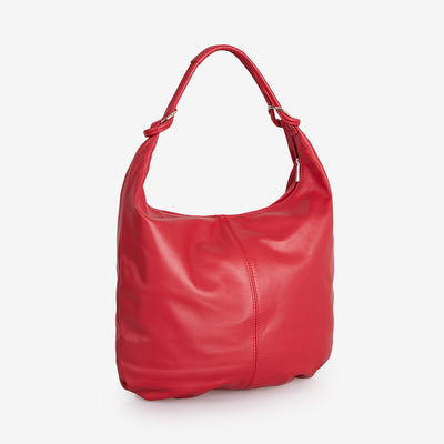 Bolso de Hobo de Piel Roja VIAVERDI Made in Italy