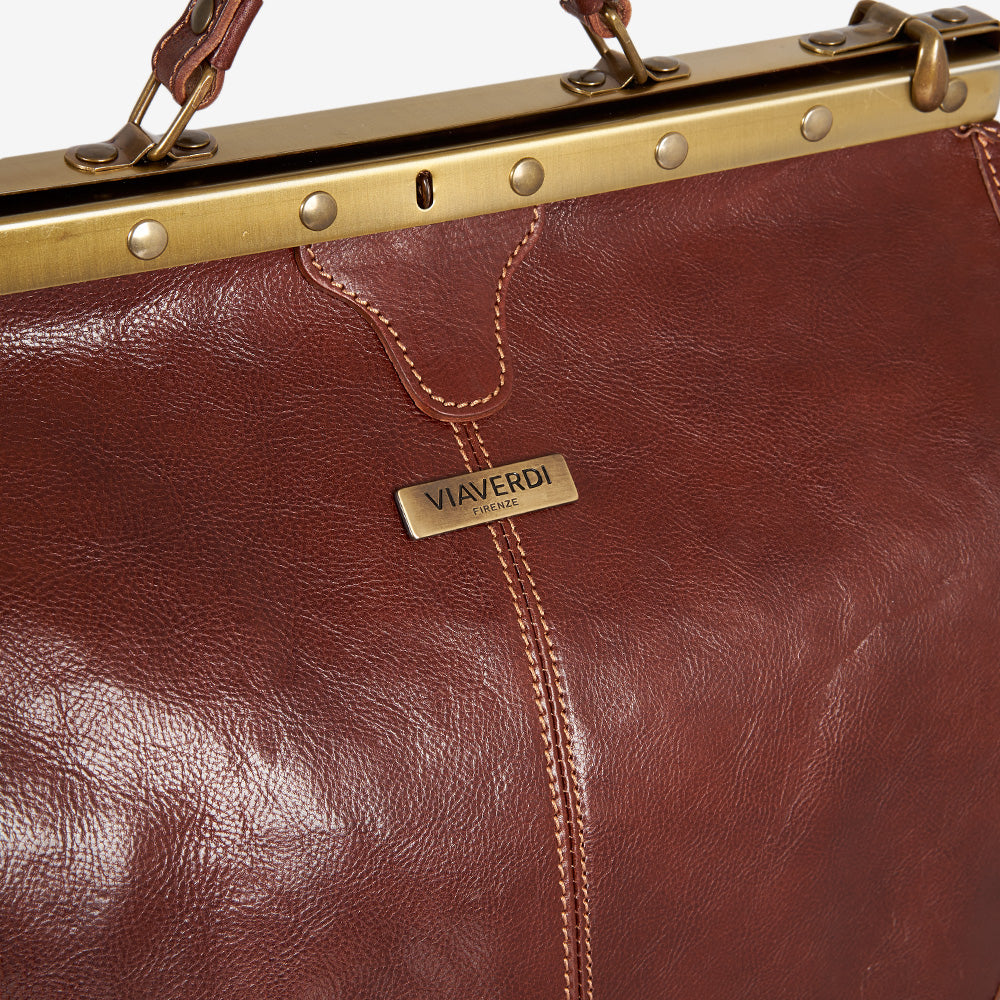 Borsa Medico Grande in Pelle Marrone VIAVERDI Made in Italy