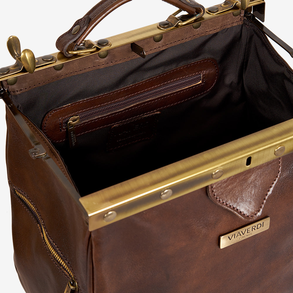 Borsa Medico Media in Pelle Testa di Moro VIAVERDI Made in Italy