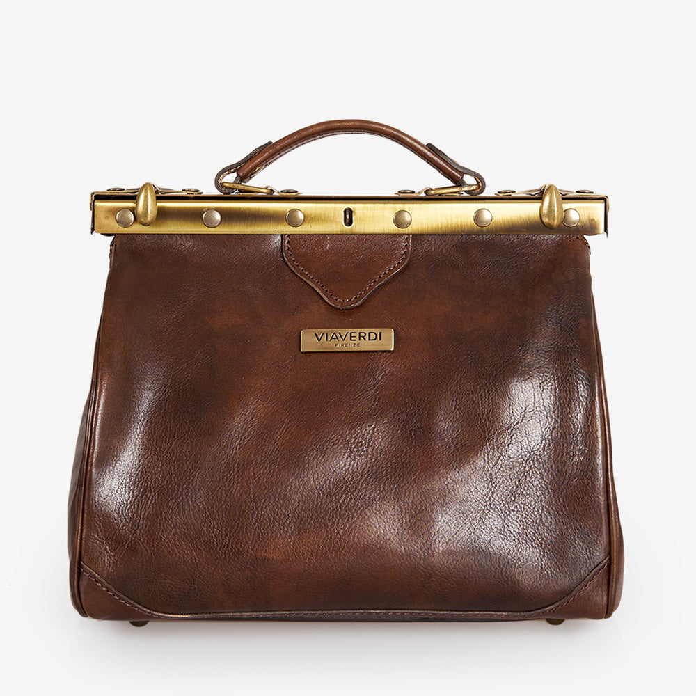 Borsa Medico Media in Pelle Testa di Moro VIAVERDI Made in Italy