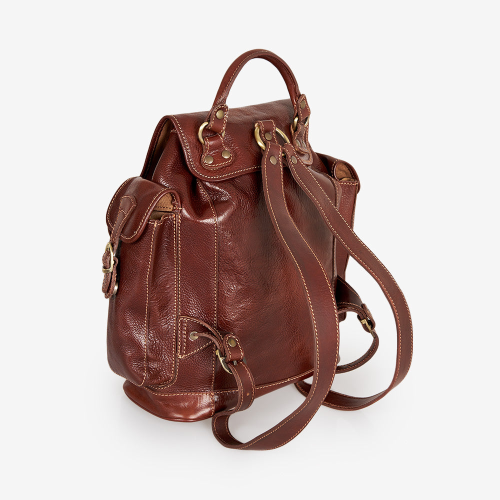 Zaino in Pelle Marrone VIAVERDI Made in Italy
