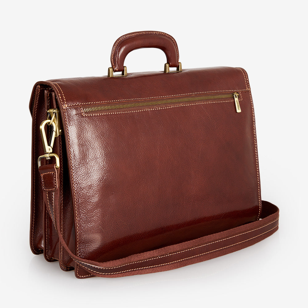 Cartella da Lavoro in Pelle Marrone VIAVERDI Made in Italy