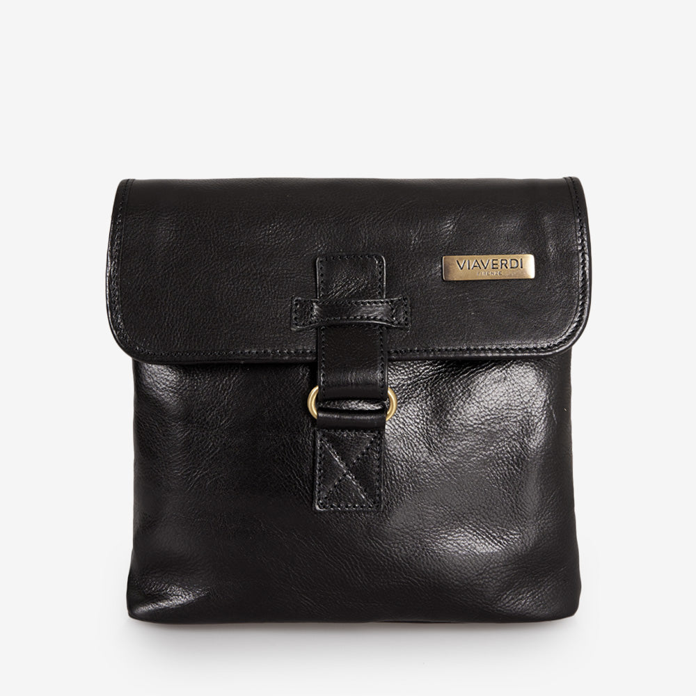 Borsello in Pelle Nera VIAVERDI Made in Italy
