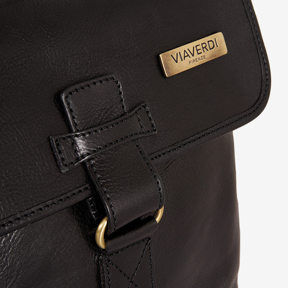 Borsello in Pelle Nera VIAVERDI Made in Italy