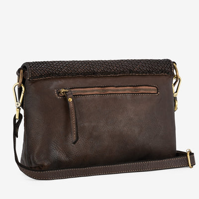 Pochette in Pelle Testa di Moro con dettaglio Intrecciato e Borchie VIAVERDI Made in Italy