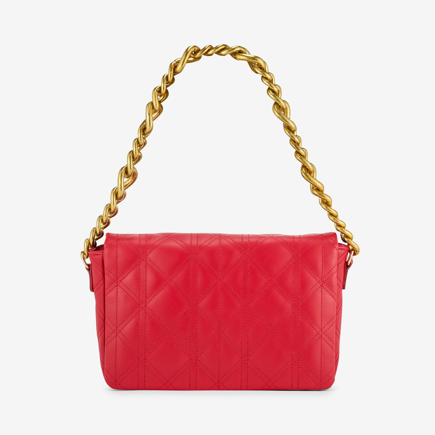 VIAVERDI Red Leather Shoulder Bag with Effect – viaverdifirenze