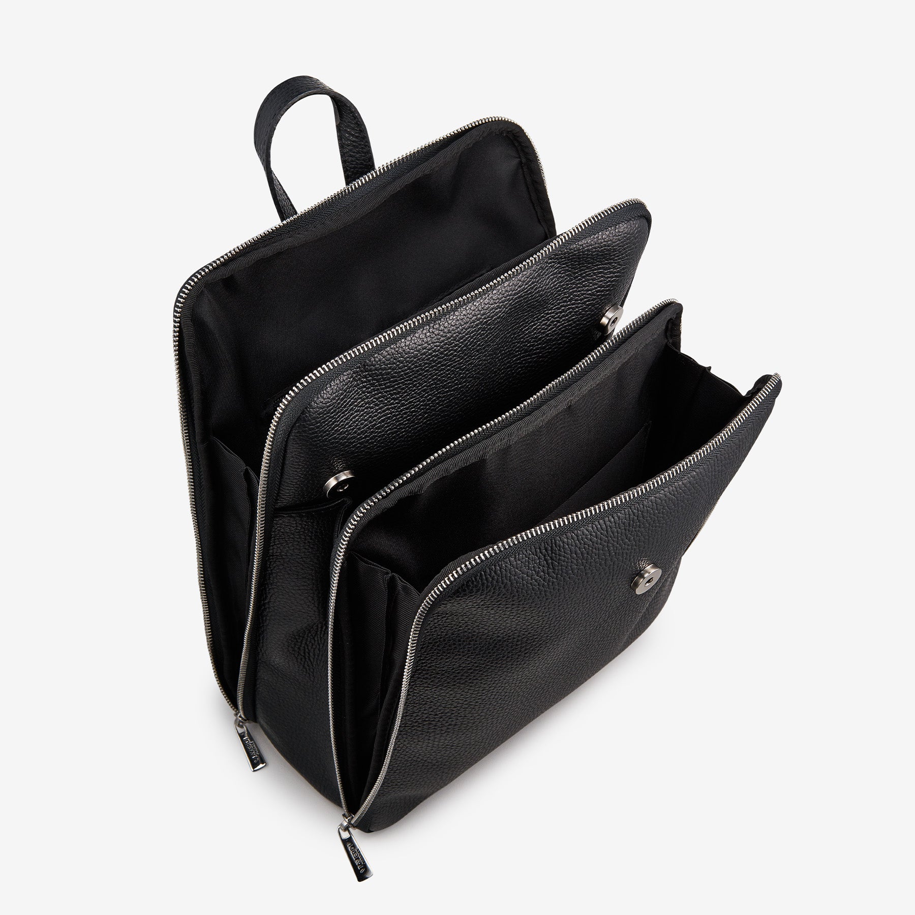 Zaino in Pelle Nera Martellata VIAVERDI Made in Italy