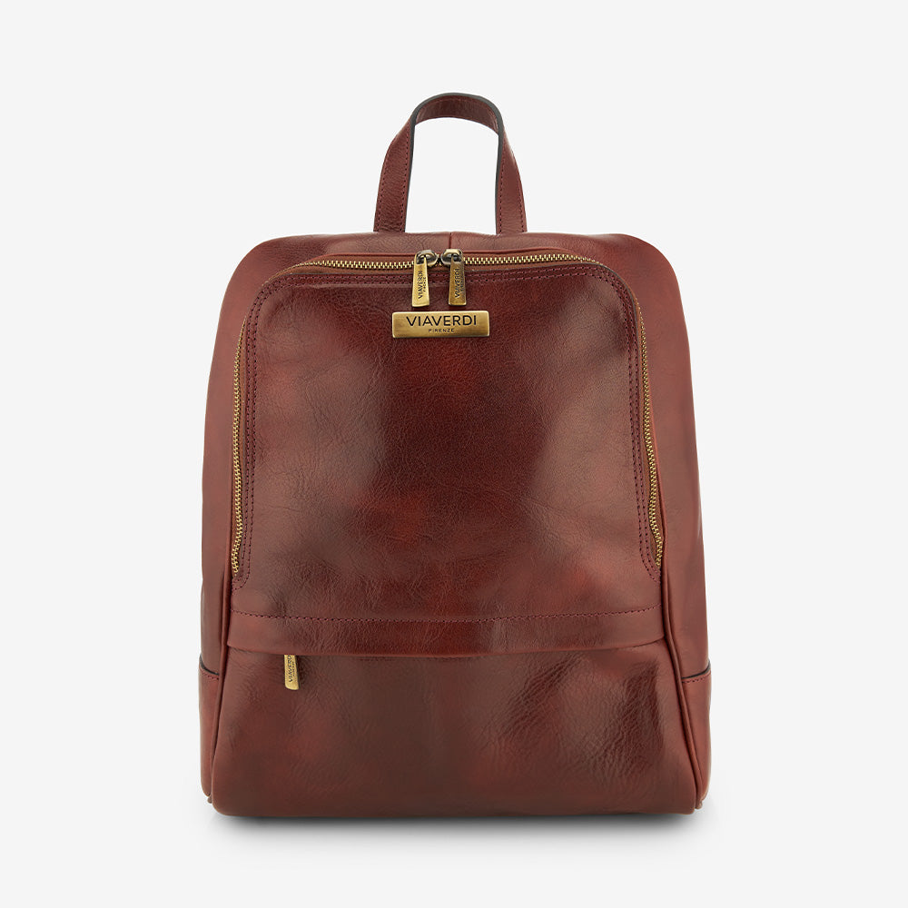 Zaino in Pelle Marrone VIAVERDI Made in Italy