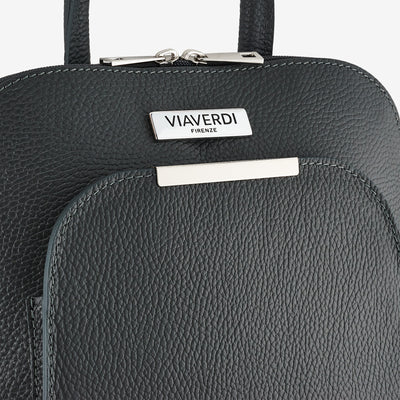 VIAVERDI Dark Brown Soft Leather Bucket Bag Made in Italy 
