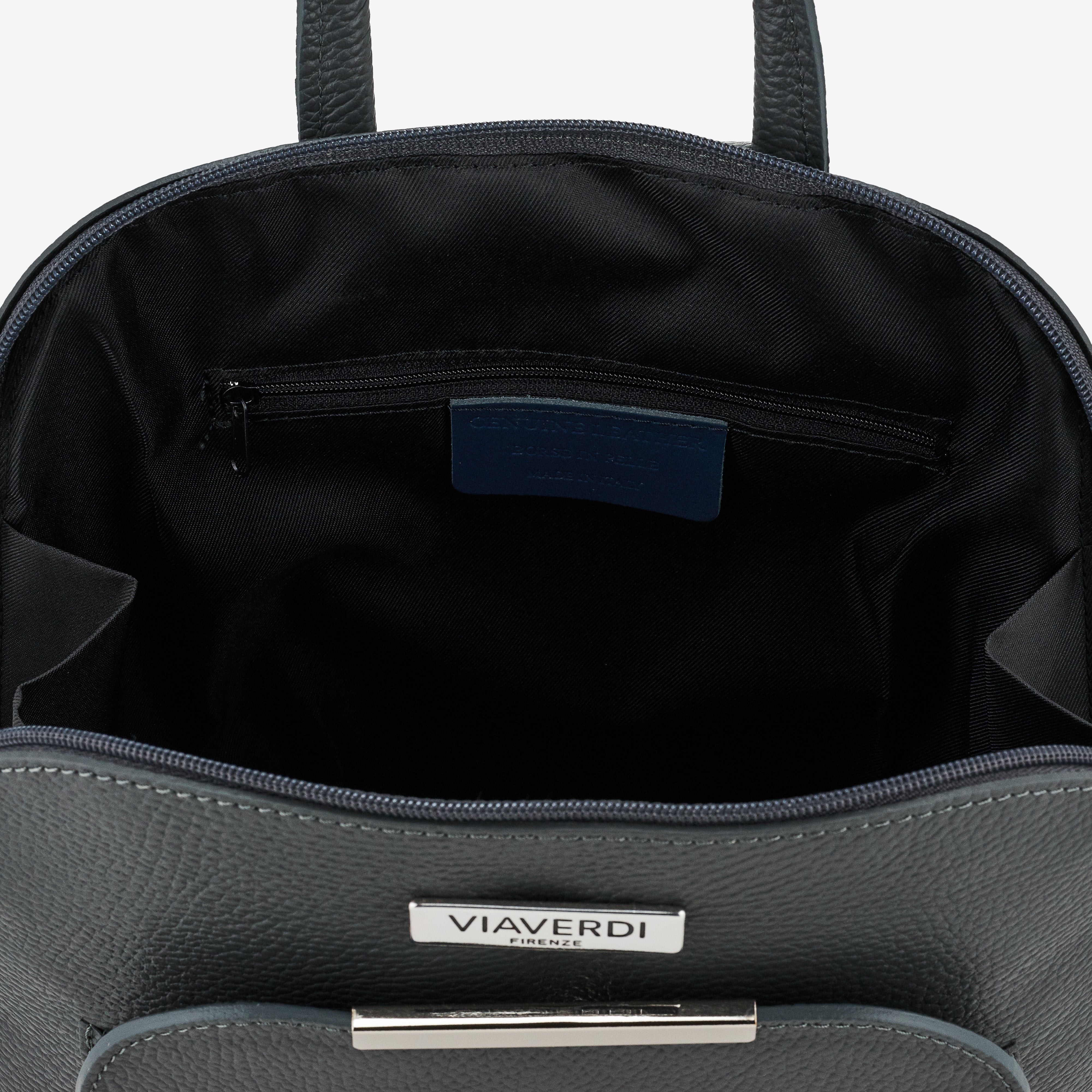 Zaino Donna in Pelle Grigio VIAVERDI Made in Italy