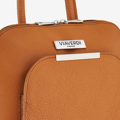VIAVERDI Dark Brown Soft Leather Bucket Bag Made in Italy 