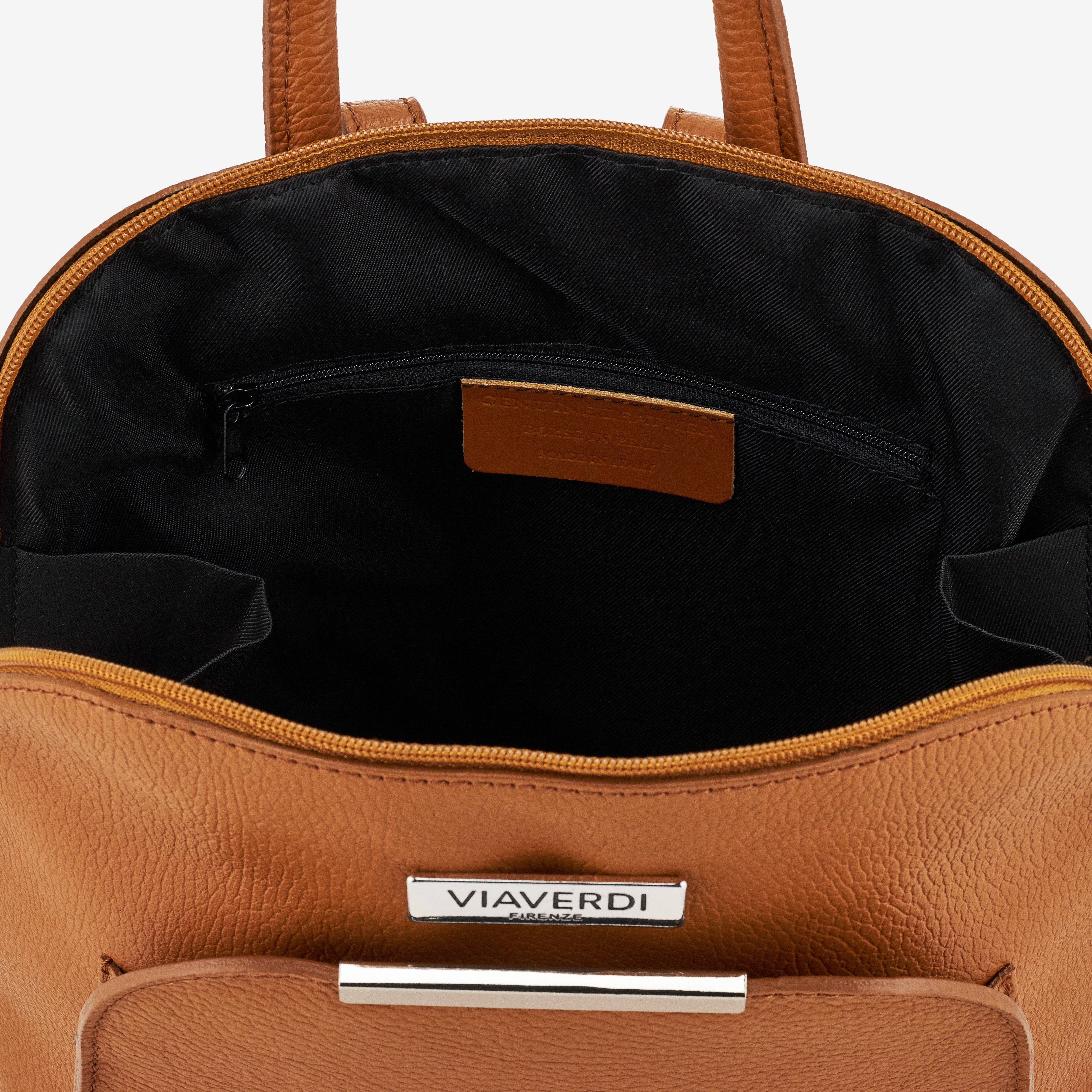 Zaino Donna in Pelle color Cuoio VIAVERDI Made in Italy