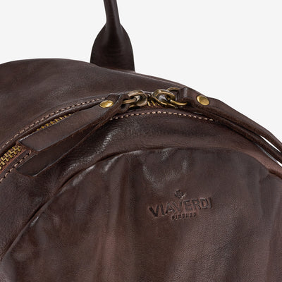 Zaino Donna Piccolo in Pelle Testa di Moro VIAVERDI Made in Italy