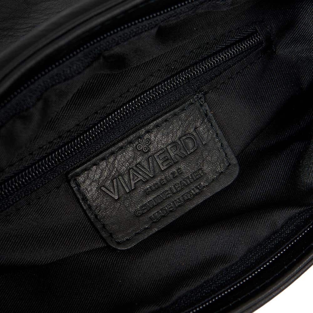 Borsa a Tracolla in Pelle Nera VIAVERDI Made in Italy