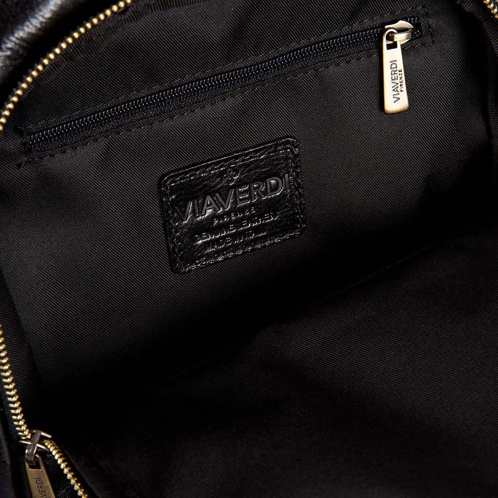 Zaino in Pelle Nera VIAVERDI Made in Italy