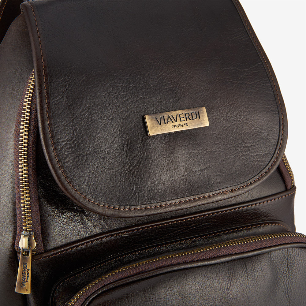 Zaino in Pelle Testa di Moro VIAVERDI Made in Italy